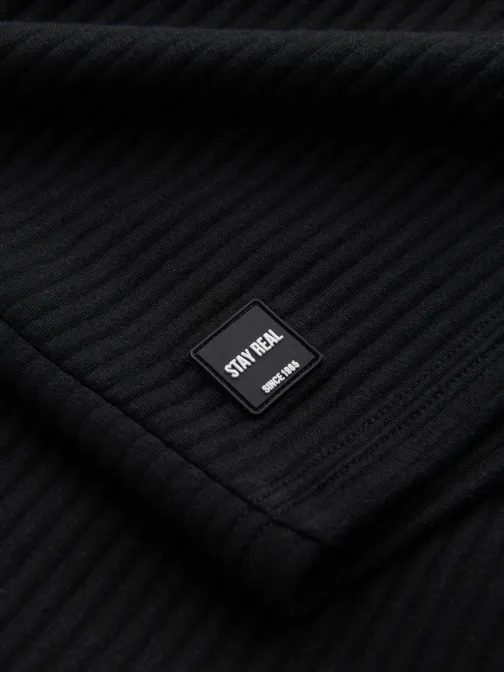 Črne kratke hlače s pletenim videzom V4 SRSK-0150