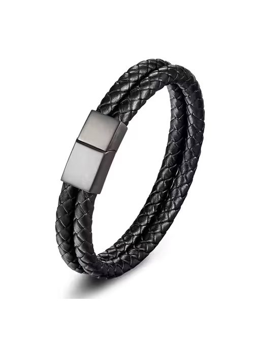 Dvojna črna moška zapestnica SH-2023