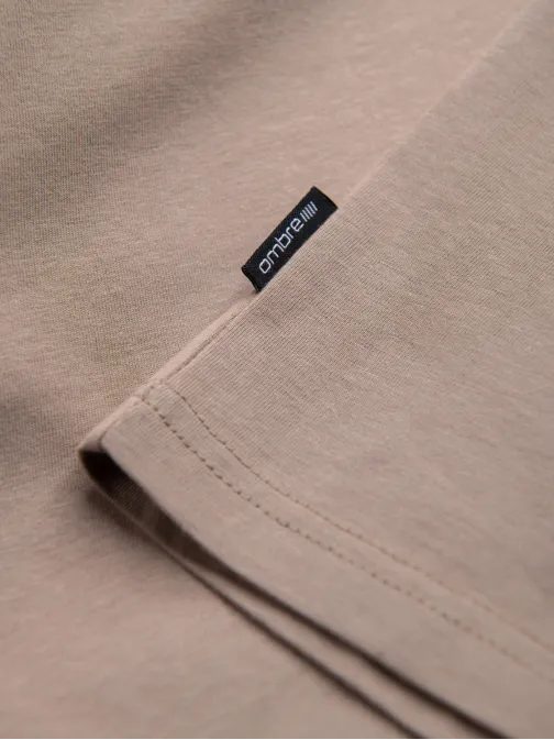 Bombažna pepelnata majica z V-izrezom V21 TSBS-0145