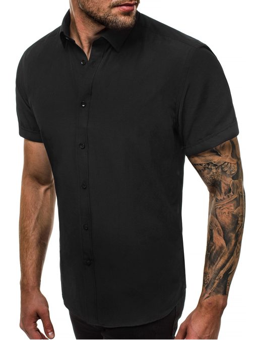 Preprosta črna moška srajca V/K132