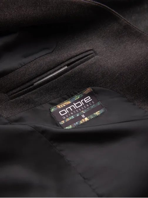 Brezčasen črn blazer s stoječim ovratnikom V5 BLZB-0131