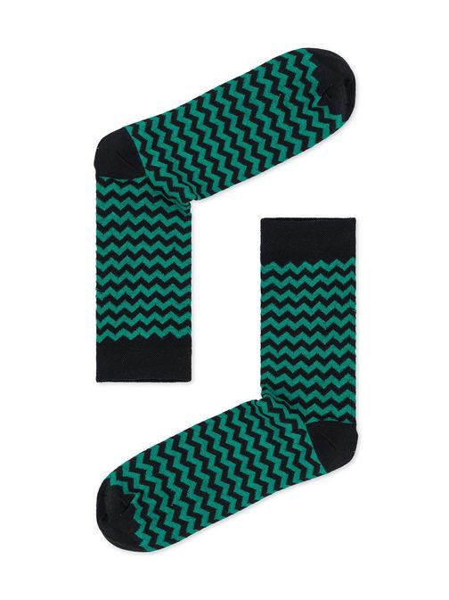 Zelene nogavice cik-cak za moške u24