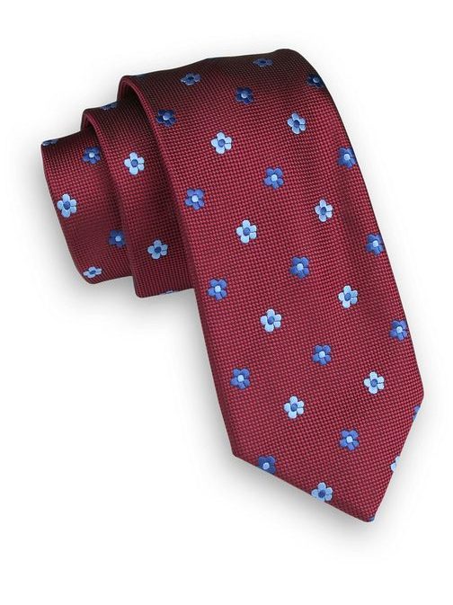 Rdeča kravata z rožicami