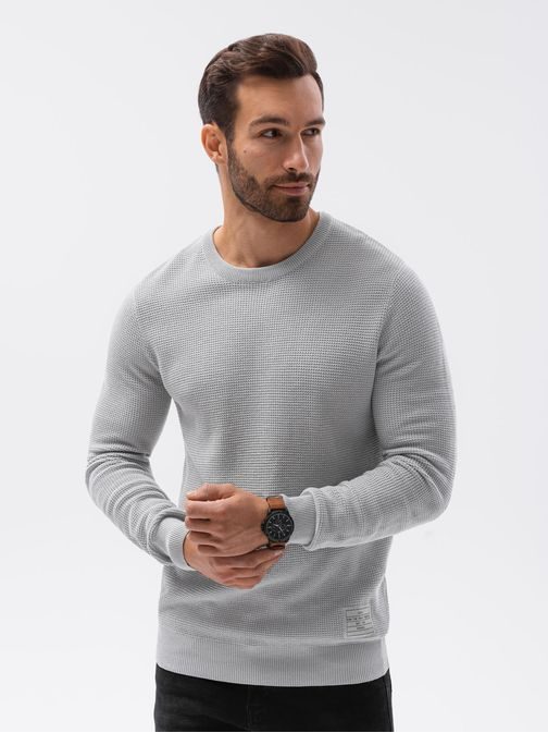 Svetlo siv eleganten pulover E185