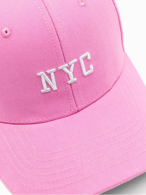 Modna rožnata kapa s šiltom NYC H157