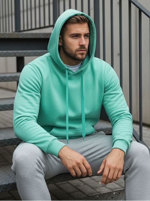 Preprost udoben pulover v barvi mete