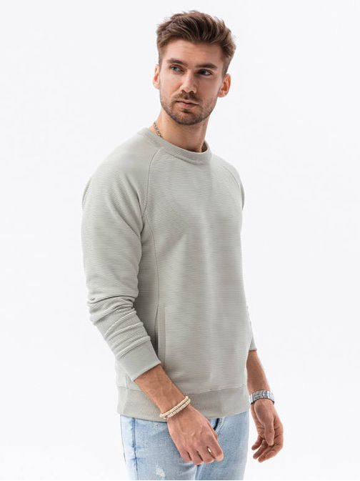 Svetlo siv stilski pulover B1156