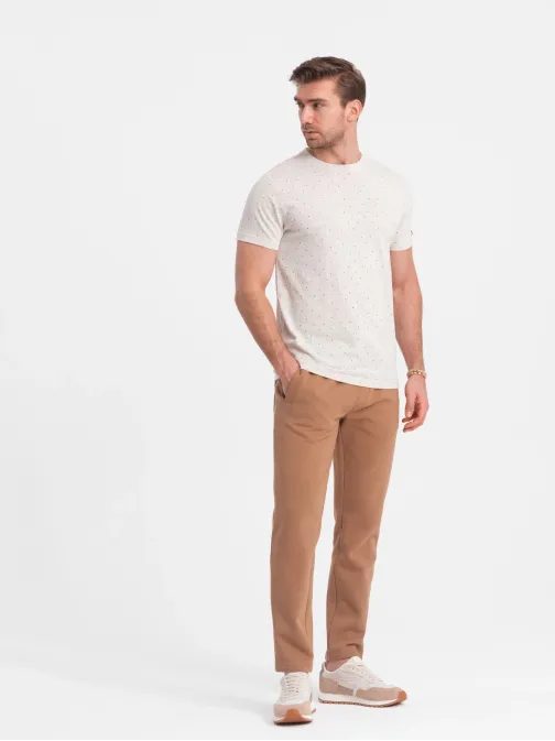 Bež majica z barvnimi črkami V1 TSFP-0185