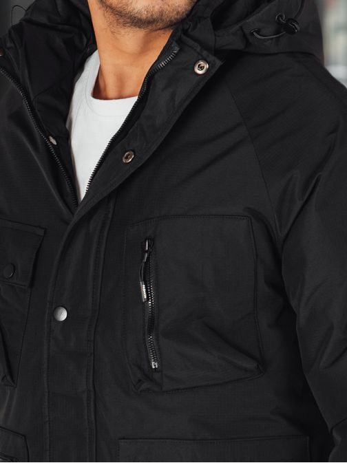 Topla črna moška jakna za zimo