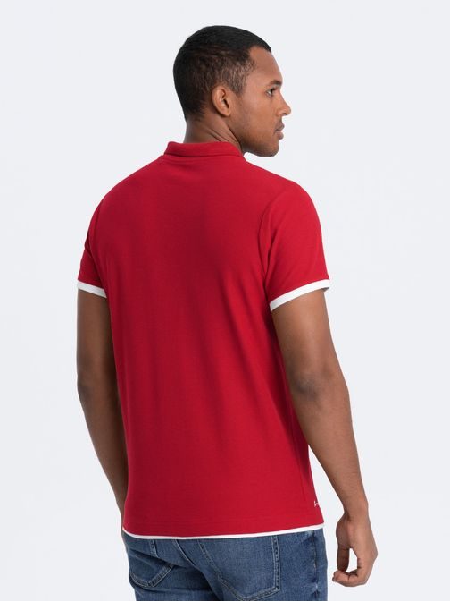 Brezčasna moška rdeča polo majica V2 POSS-0113