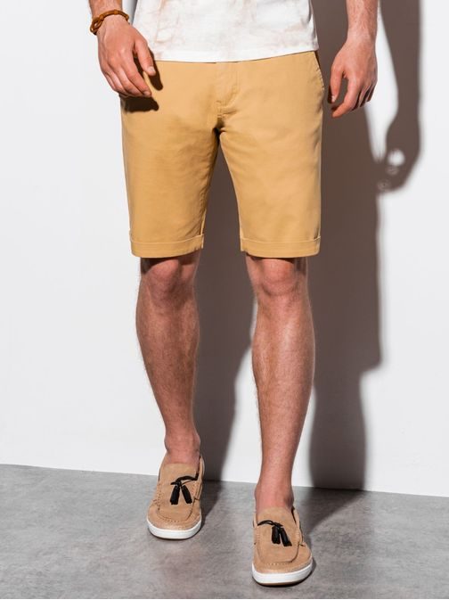 Preproste kratke hlače v bež barvi W243