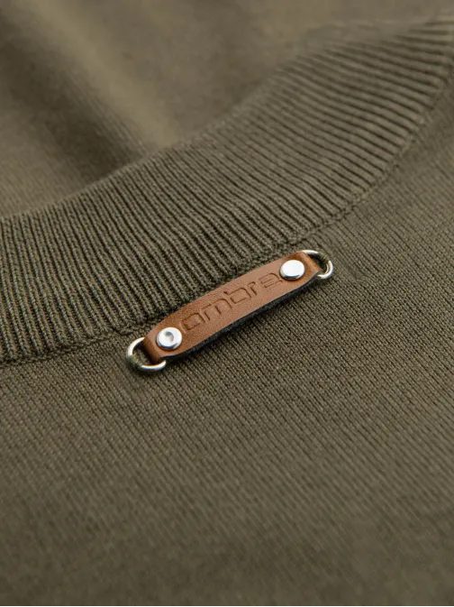 Moderen oliven moški pulover V1 SWZS-0124