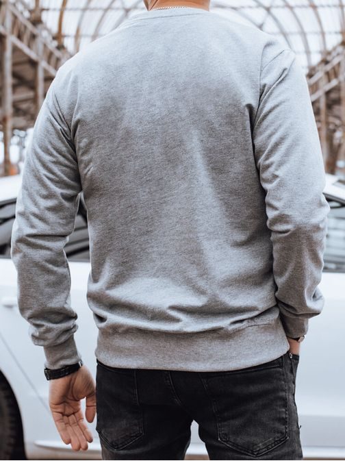 Atraktiven siv pulover z napisom