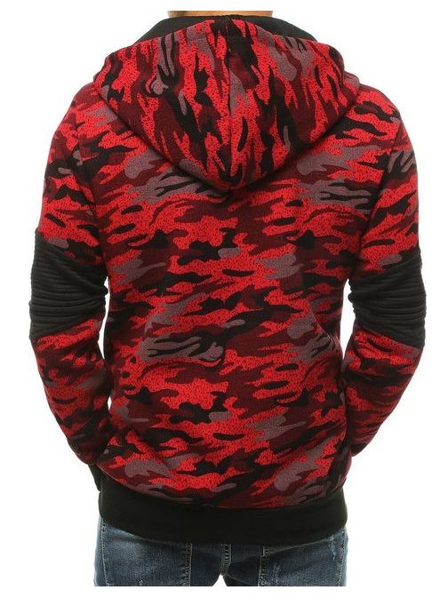 Stilski army rdeč pulover s kapuco