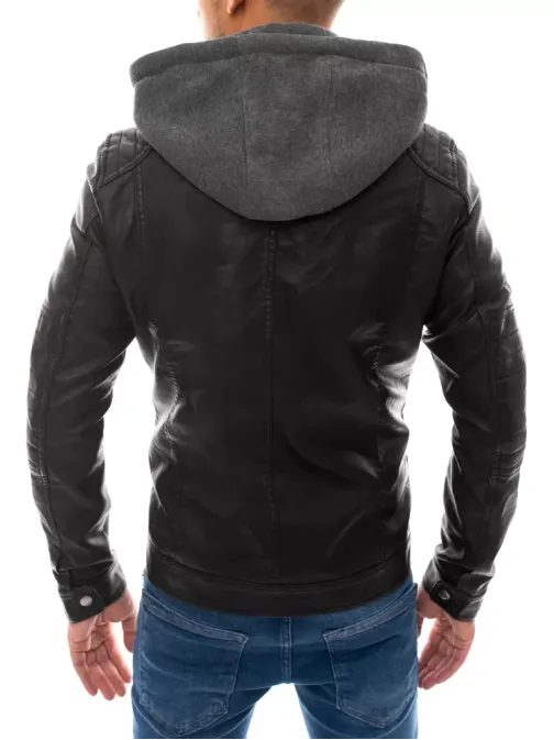 Črna usnjena jakna modernega dizajna