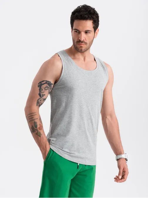 Enostavna siva majica brez rokavov V2 TSBT-0192