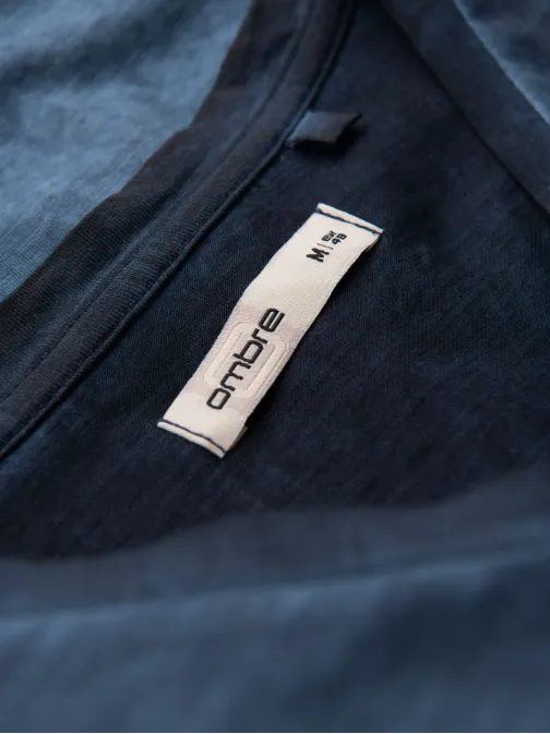 Temno modra moška majica s spranim vzorcem V7 TSWT-0242