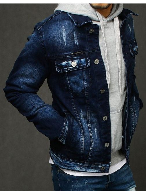 Stilska moška jeans jakna modra