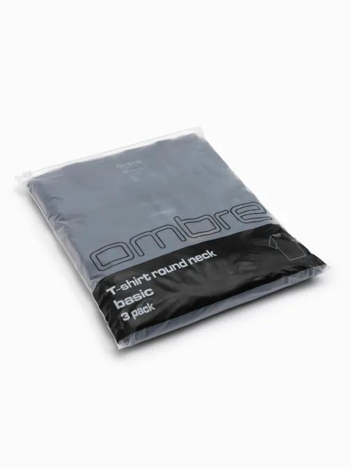 Paket treh temno modrih bombažnih majic  V10 TSBS-0232