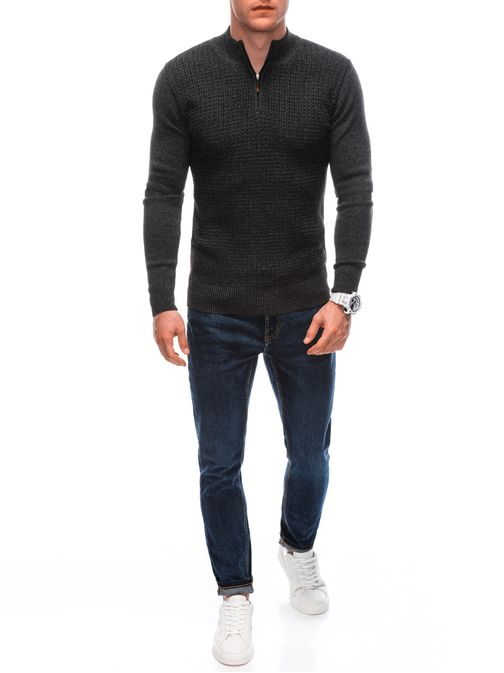 Elegantni moški pulover v grafit barvi E234