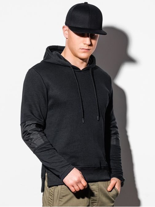 Črn pulover trendovskega dizajna B1075