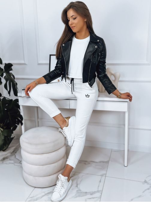 Elegantne ženske črne usnjene hlače Sofia