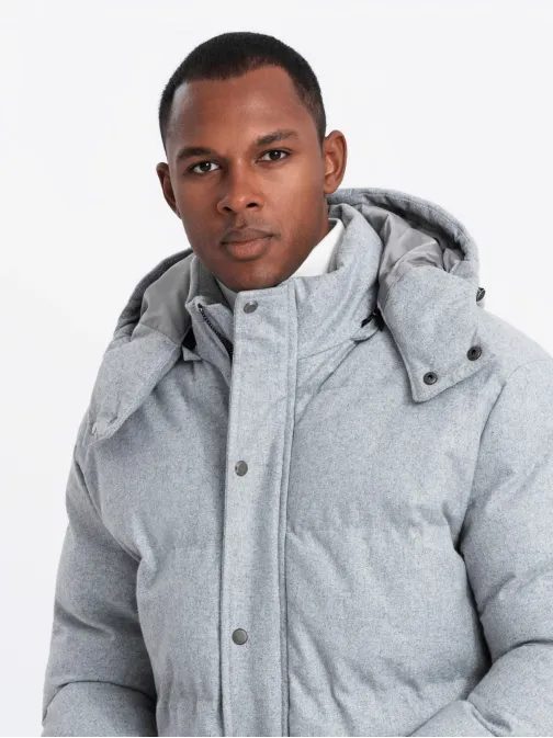 Brezčasna prešita svetlo siva moška jakna V3 JALJ-0217