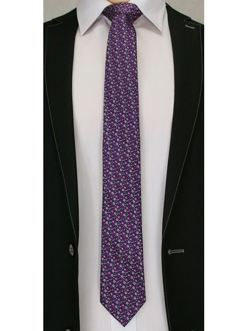 Vijoličasta kravata z rožicami