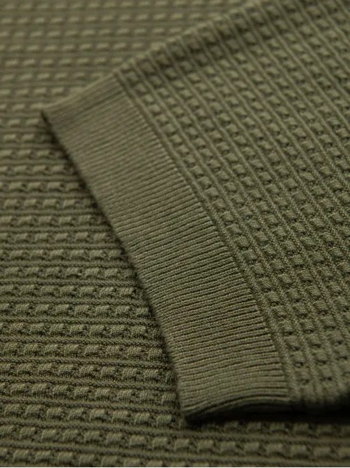 Oljčna moška pletena majica V1 TSCT-0253