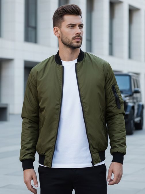 Modna moška prehodna jakna v olivni barvi