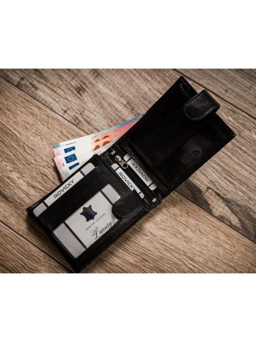 Elegantna usnjena moška denarnica YR z zaponko