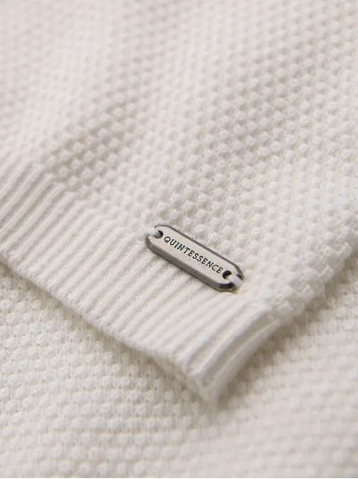 Bela pletena moška majica V1 TSCT-0244