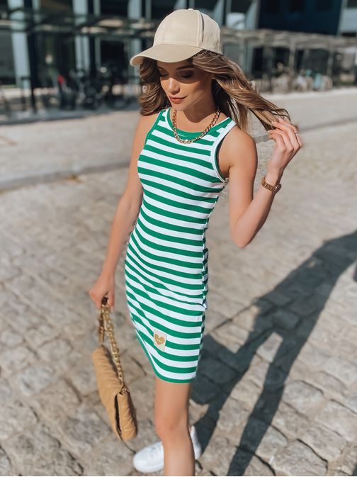 Stilska ženska poletna obleka v zeleni barvi Sandera