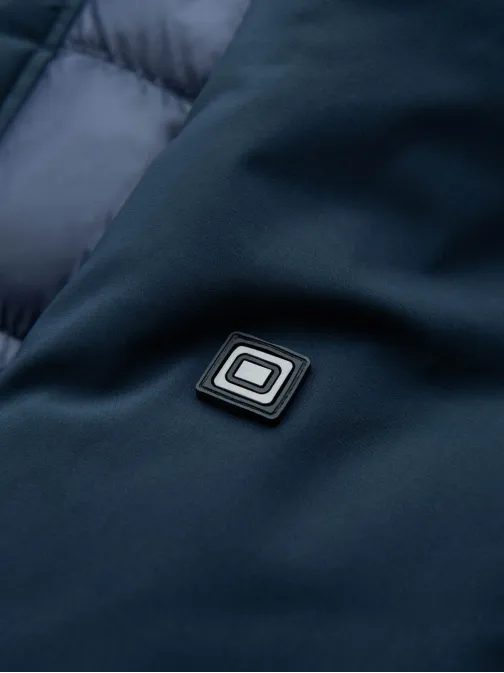 Atraktivna temno modra dolga zimska jakna V4 JALP-0165