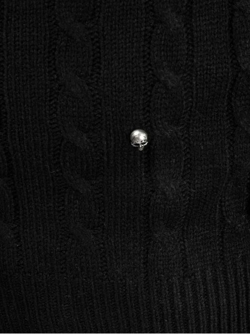 Črn pleten pulover za moške