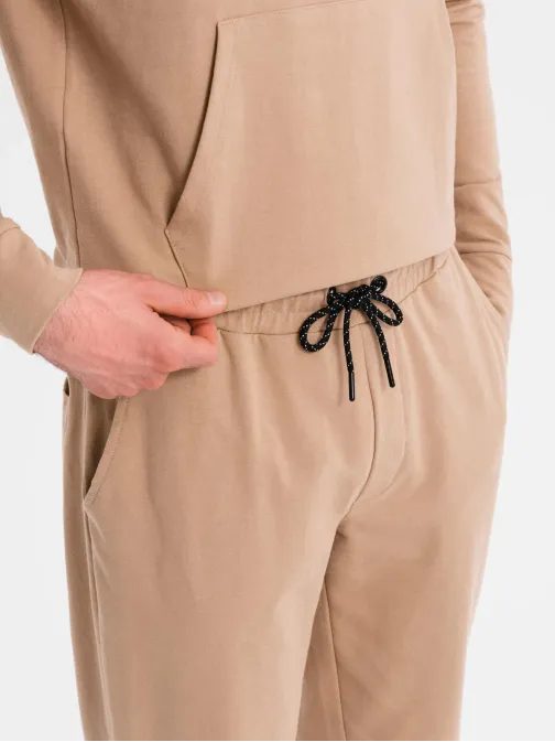 Rjava moška trenerska obleka (majica + trenirka) V3 Z107