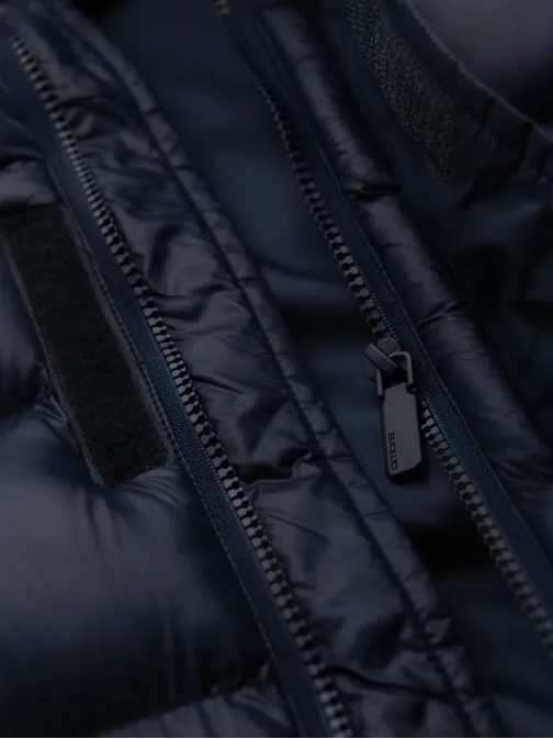 Prešita modra bleščeča moška parka V3 JALJ-0266