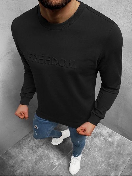 Črn preprost pulover brez kapuce Freedom B/21402040Z
