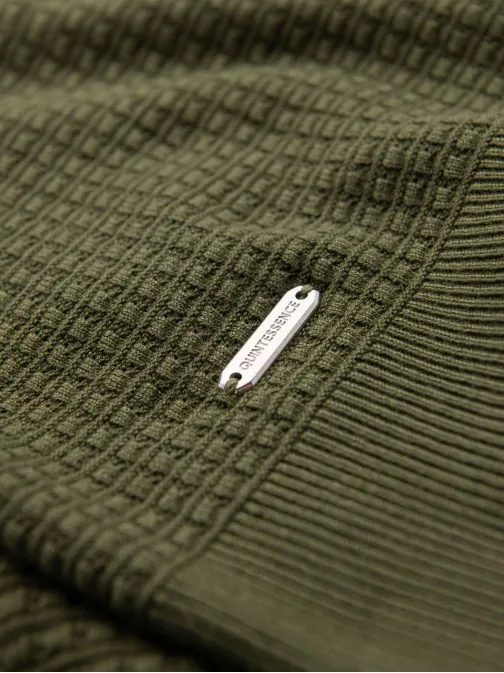 Oljčna moška pletena majica V1 TSCT-0253