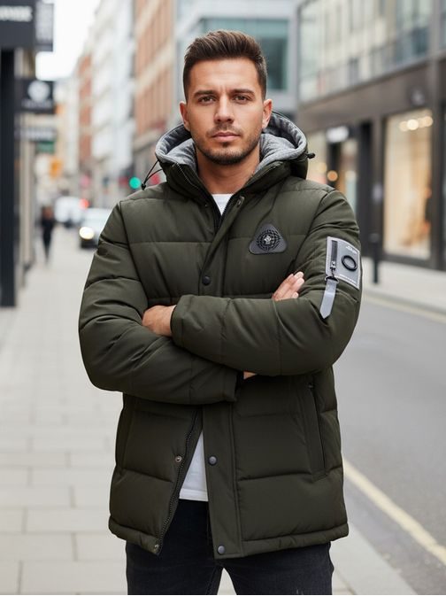 Originalna zelena zimska jakna s kapuco