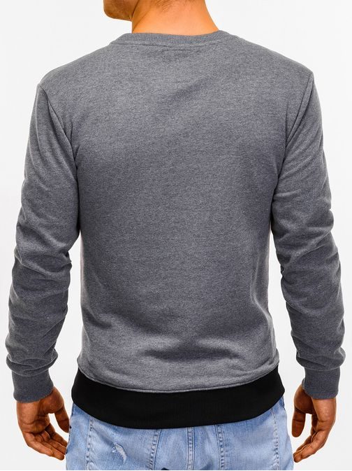 Zanimiv pulover  b928 temno siv