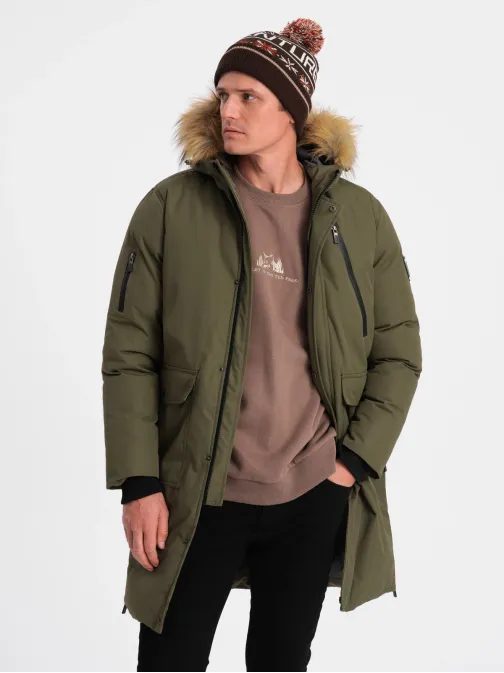 Zimska originalna olivna prešita parka V3 JALJ-0148