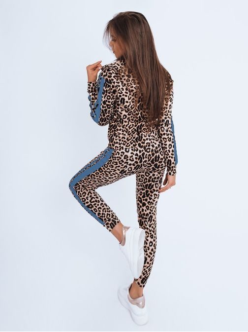 Ženski komplet z leopardjim vzorcem Reni z modro črto
