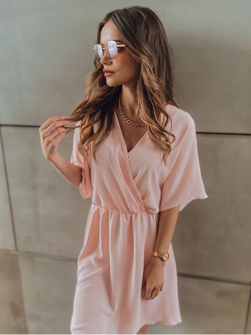 Edinstvena poletna obleka v rožnati barvi Mirella