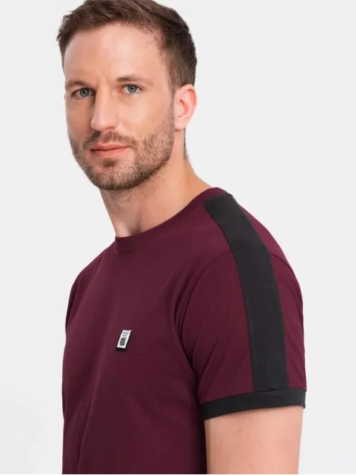 Edinstvena bordo majica z našitkom V2 S1632