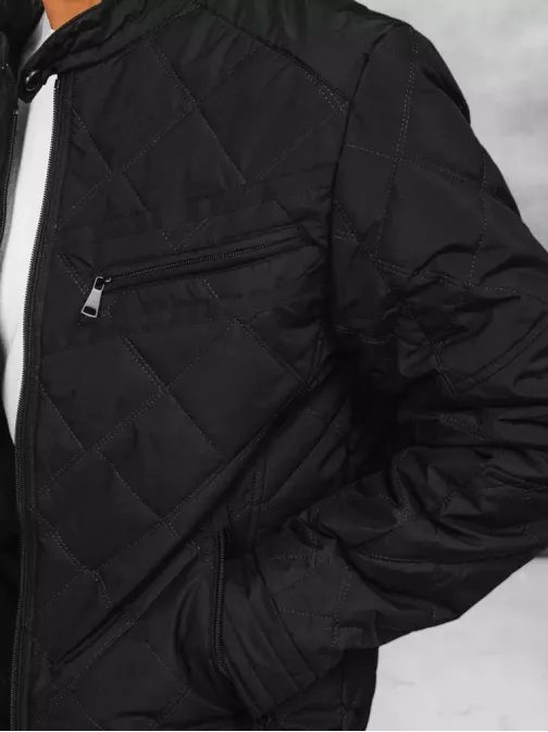 Prešit aprehodna jakna v črni barvi