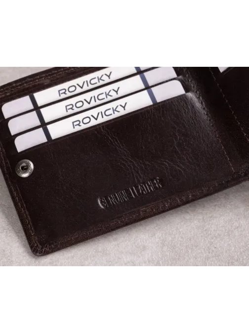 Rjava usnjena moška denarnica Rovicky