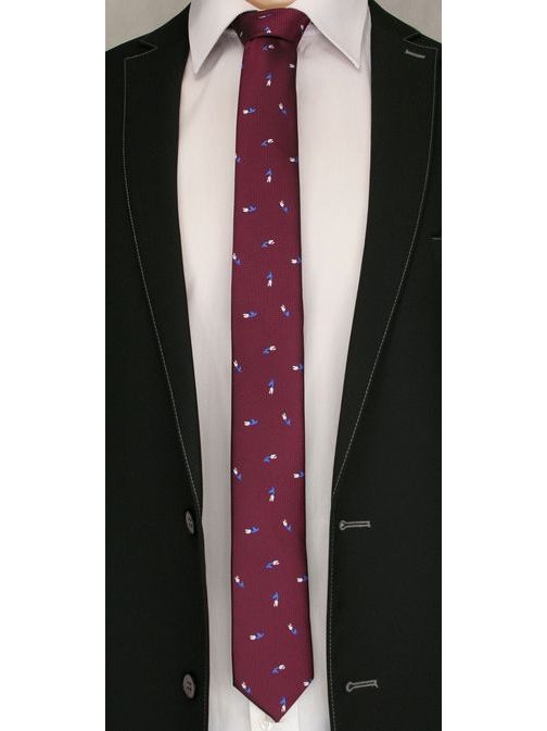 Bordo kravata s tulipani
