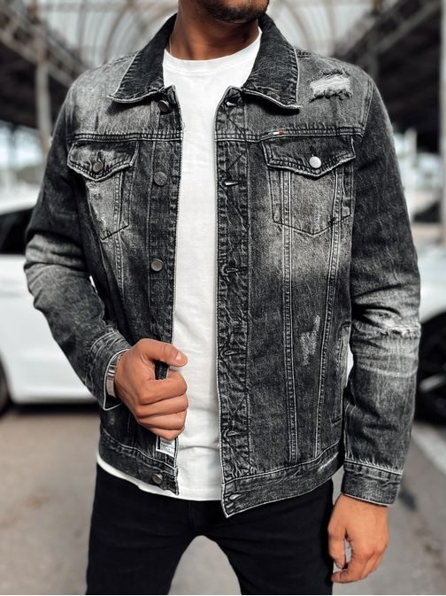 Moderna črna denim jakna