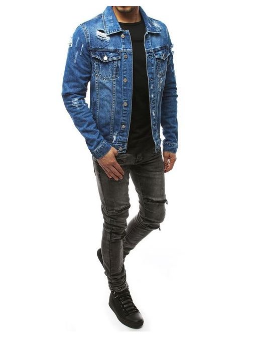 Moška jeans jakna v modri barvi